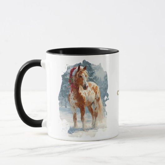 Tasse de Noël équestre pour café (Gauche)