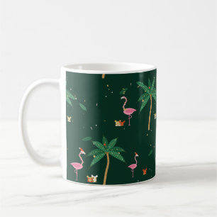 Tasse de Noël Flamingo Noël Émeraude