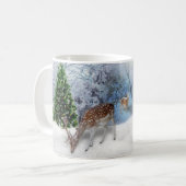 Tasse de Noël Forêt Paisible avec Cerfs (Devant gauche)