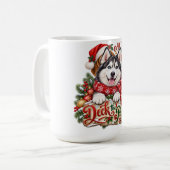 Tasse de Noël Husky Deck the Paws (Devant gauche)