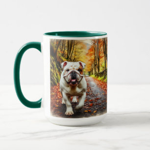Tasse de Noël Mug Chien Bouledogue Anglais Blanc T