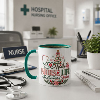Tasse de Noël Nurse Life, Cadeau pour l'infirmière