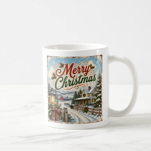 tasse de noël paysage vintage (Droite)