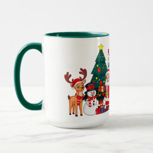 Tasse de Noël - Père Noël, Renne et Bonhomme de Ne