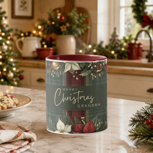 Tasse de Noël personnalisée avec motif écossais Bo