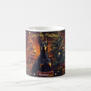 Tasse de Noël personnalisée Doberman Pinscher – Cu