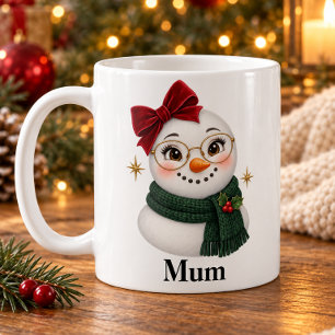 Tasse de Noël personnalisée pour maman Snowgirl