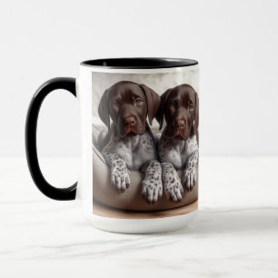 Tasse de Noël pour café avec Pointer Allemand à Po