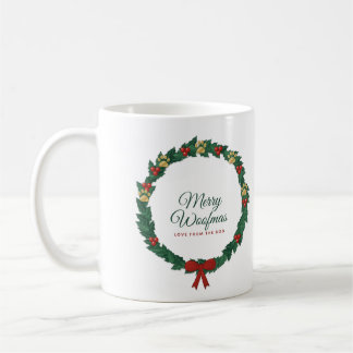 Tasse de Noël pour chien Merry Woofmas, Couronne d