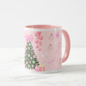 Tasse de Noël Rose Rêveuse / Douce Fille✨ (Devant droit)