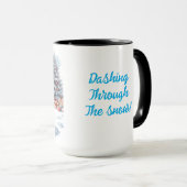 Tasse de Noël Shih Tzu Noir Galopant Dans La Neige (Devant droit)