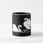 Tasse de noir de couples de cygne (Centre)