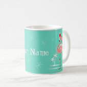 Tasse de nom de Flamant rose de Noël (Devant droit)