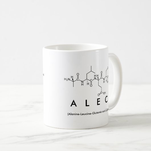Tasse de nom de peptide d'Alec (Devant droit)