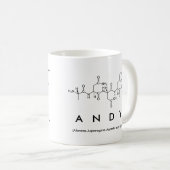 Tasse de nom de peptide d'Andy (Devant droit)