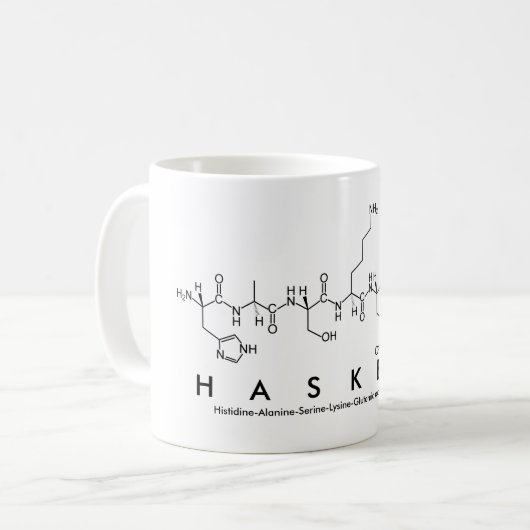 Tasse de nom de peptide de Haskell (Devant gauche)