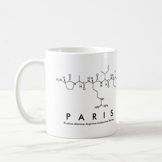 Tasse de nom de peptide de Paris (Gauche)
