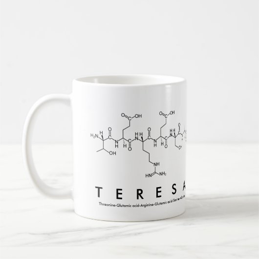 Tasse de nom de peptide de Teresa (Gauche)