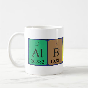 Tasse de nom de table périodique d'Albion
