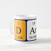 Tasse de nom de table périodique Darin (Devant gauche)