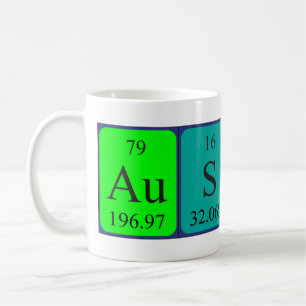 Tasse de nom de table périodique d'Austin