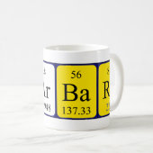 Tasse de nom de table périodique de Barbara (Devant droit)