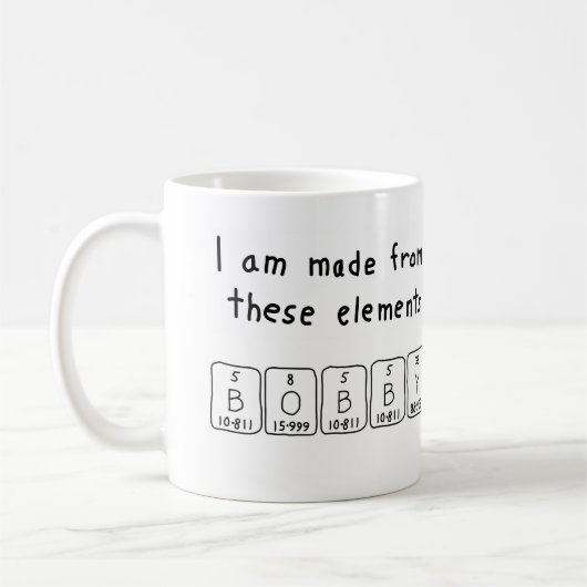 Tasse de nom de table périodique de Bobby (Gauche)
