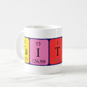 Tasse de nom de table périodique de Caitlin (Devant gauche)