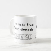 Tasse de nom de table périodique de Chauncey (Devant gauche)