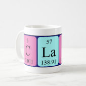 Tasse de nom de table périodique de Claire (Devant gauche)