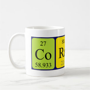 Tasse de nom de table périodique de Coraline