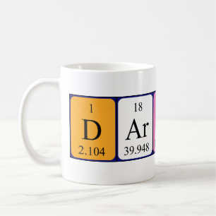 Tasse de nom de table périodique de Darius