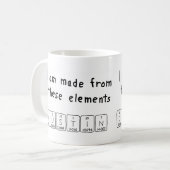 Tasse de nom de table périodique de Dustin (Devant gauche)
