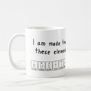 Tasse de nom de table périodique de Dustin