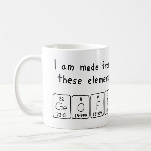 Tasse de nom de table périodique de Geoff (Gauche)