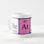 Tasse de nom de table périodique de Heather (Devant gauche)