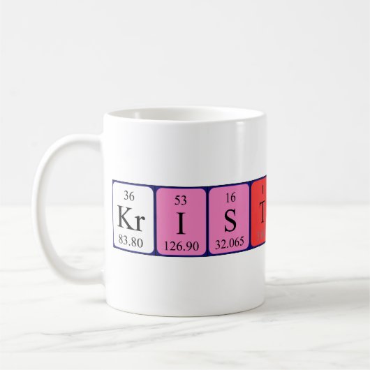 Tasse de nom de table périodique de Kristoffer (Gauche)