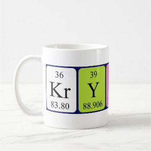 Tasse de nom de table périodique de Krystal