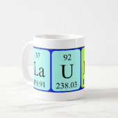 Tasse de nom de table périodique de Lauren (Devant gauche)