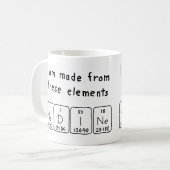 Tasse de nom de table périodique de Nadine (Devant gauche)