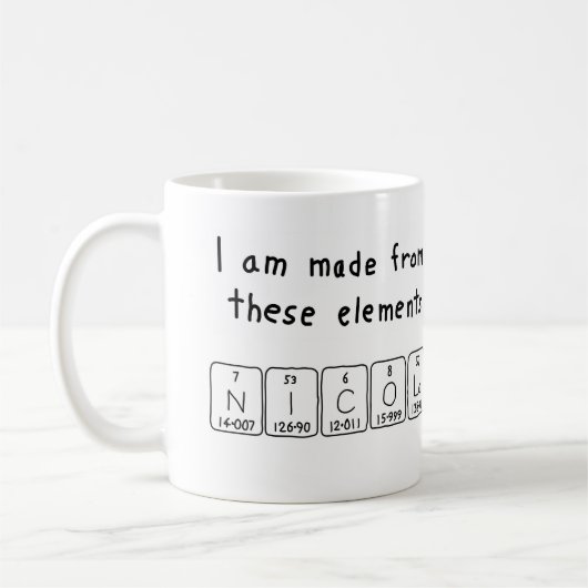 Tasse de nom de table périodique de Nicola (Gauche)