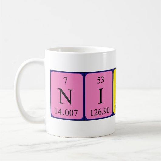 Tasse de nom de table périodique de Niklas (Gauche)