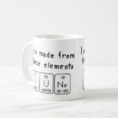 Tasse de nom de table périodique de pruneau (Devant gauche)