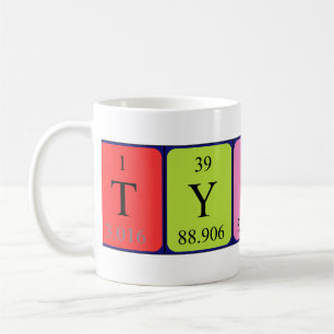 Tasse de nom de table périodique de Tyson