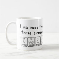 Tasse de nom de table périodique de Vasco