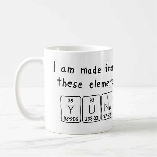 Tasse de nom de table périodique de Yuna (Gauche)