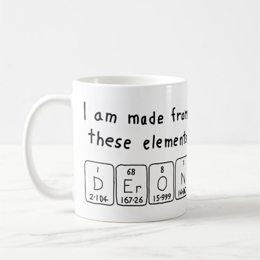 Tasse de nom de table périodique Deron (Gauche)