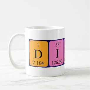 Tasse de nom de table périodique Dinis