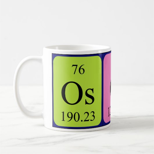 Tasse de nom de table périodique d'oscar (Gauche)