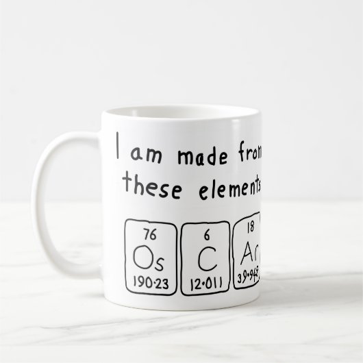 Tasse de nom de table périodique d'oscar (Gauche)